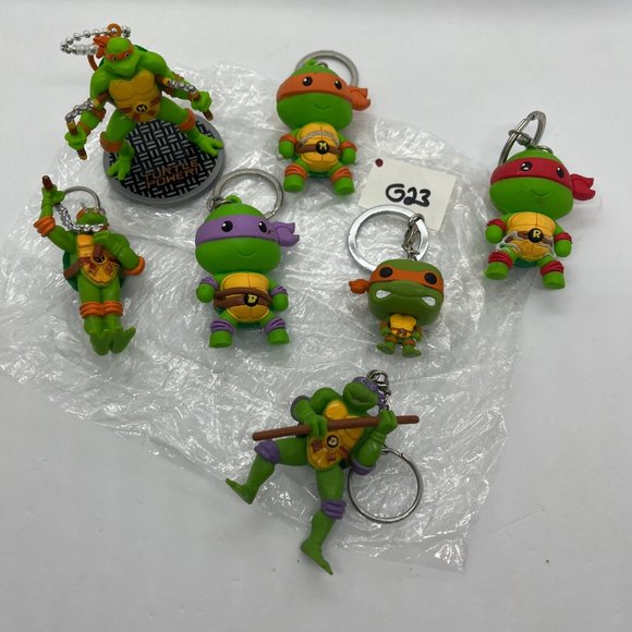 TMNT Teenage Mutant Ninja Turtles Set of 7 Keychains - Picture 11 of 11